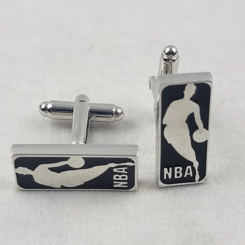 NWOT NBA Basketball gold and silvertone cufflinks 1 pair